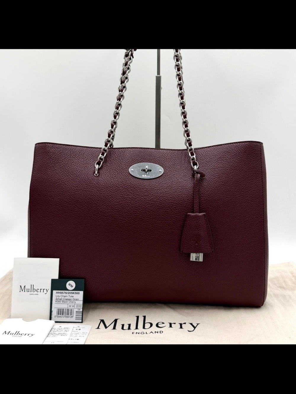 Mulberry Deep Wine Leather Chain Strap Tote
